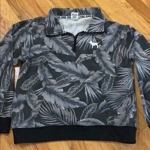 PINK half zip crewneck